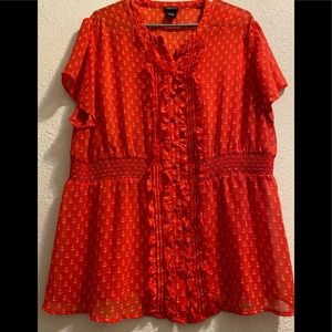 TORRID Red Anchor Blouse